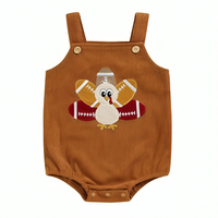 Sleeveless Thanksgiving Football Baby Romper