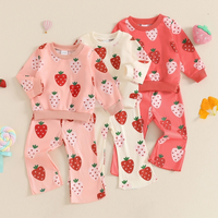 Strawberry Sweatshirt Flared Toddler Set