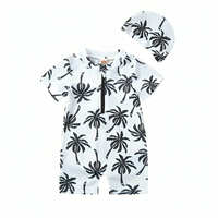 Palm Trees Zipper Baby Swimsuit