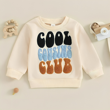 "Cool Cousins Club" Embroidered Baby Sweatshirt