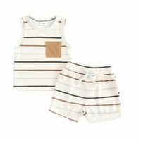 Summer Sleeveless Striped Tank Top Baby Set