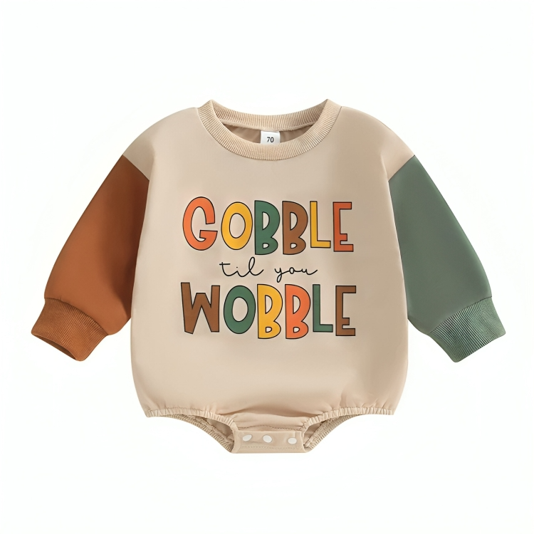 Gobble Til You Wobble Colorful Baby Bodysuit