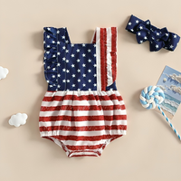 Sleeveless American Flag Baby Romper