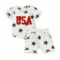 Short Sleeve USA Stars Cotton Baby Set