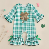 St. Patrick's Day Plaid Flared Baby Jumpsuit