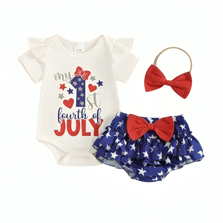 My First 4th of July Ruffled Baby Set