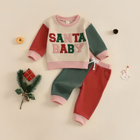 Colorful Santa Baby Printed Long Sleeve Set