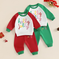 Long Sleeve Holly Jolly Print Baby Set