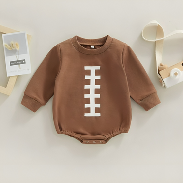 Brown Football Lace Print Baby Bodysuit