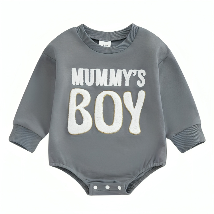 Long Sleeve "Mummy's Boy" Embroidered Bodysuit