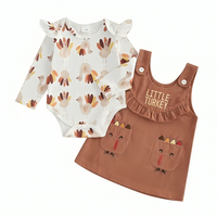 Little Turkey Print Dress Baby Set