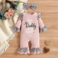 Best Daddy Leopard Print Baby Jumpsuit