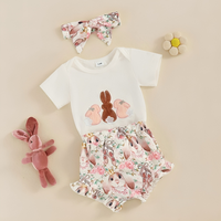 Sleeveless Cute Bunny Shorts Baby Set