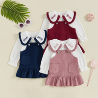 Collared Overall Ruffled Baby Dress