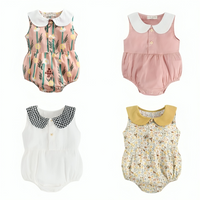 Charming Plaid Floral Cotton Baby Summer Bodysuit