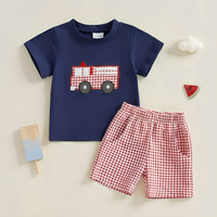 Short Sleeve Fire Truck Toddler Set