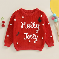 Holly Jolly Long Sleeve Pullover Top Sweater