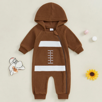 Long Sleeve Football Hooded Baby Jumpsuit