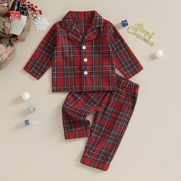 Christmas Plaid Button Up Pajama Set