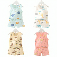 Sleeveless Unisex Cartoon Pajamas Set