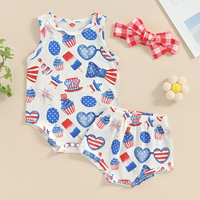 Independence Day Pattern Sleeveless Baby Set