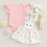 Long Sleeve Pink Bunny Polka Dot Baby Set