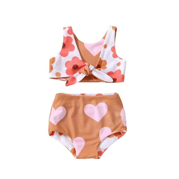 Knotted Floral Hearts Baby Swimsuit