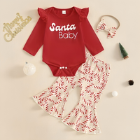 Santa Baby Christmas Flared Pants Baby Set