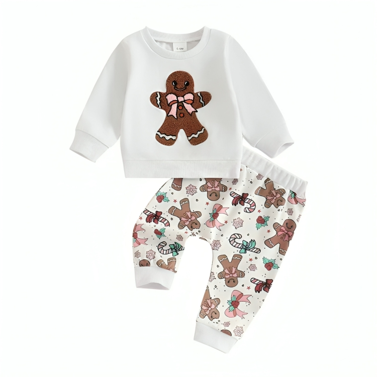 Gingerbread Embroidered Long Sleeve Set