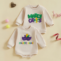 Long Sleeve Mardi Gras Baby Bodysuit