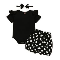 Polka Dot Black Bodysuit Set