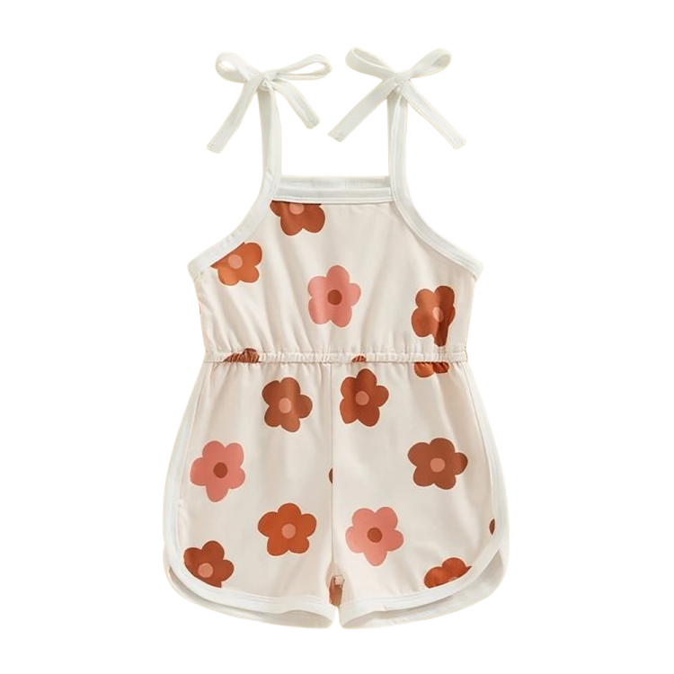 Straps Floral Boho Toddler Romper