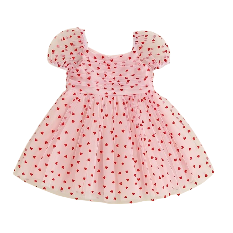 Valentine's Day Pink Hearts Toddler Dress