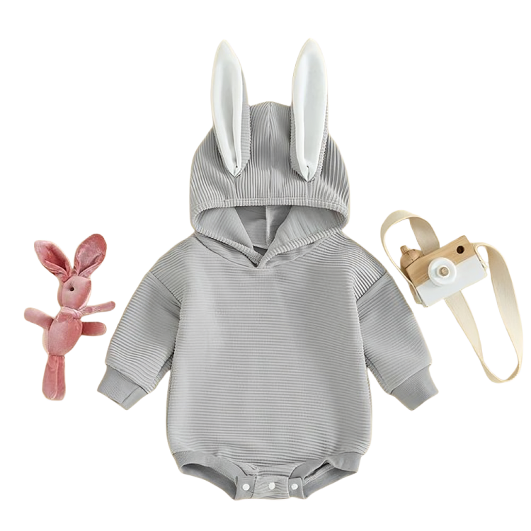 Long Sleeve Bunny Hooded Baby Bodysuit