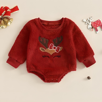 Miss Reindeer Warm Fleece Baby Bodysuit