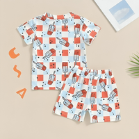 Short Sleeve Checked Popsicles Baby Set