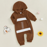 Long Sleeve Football Hooded Baby Jumpsuit