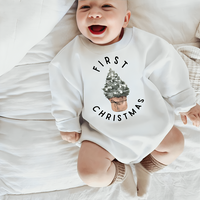 Christmas Themed "First Christmas" Baby Bodysuit