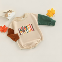 Long Sleeve Multicolor Gobble Patchwork Bodysuit