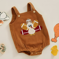 Sleeveless Thanksgiving Football Baby Romper