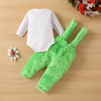 Grinch Suspender Overall Bodysuit Set