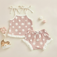 Waffle Floral Ruffled Baby Set