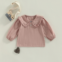 Solid Ruffled Collar Toddler Top