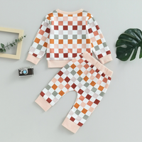 Long Sleeve Fall Checkerboard Baby Set