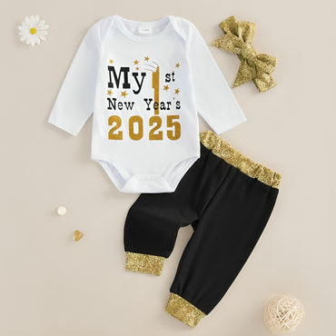 My First New Year's 2025 Gold Baby Set