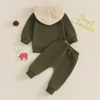 Long Sleeve Deer Cotton Hooded Baby Set