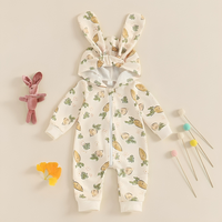 Long Sleeve Zipper Easter Baby Jumpsuit