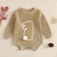 Long Sleeve Easter Knitted Baby Bodysuit