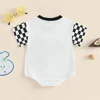 Race Flag Embroidered Baby Birthday Romper