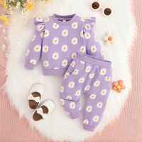 Long Sleeve Floral Pattern Toddler Set